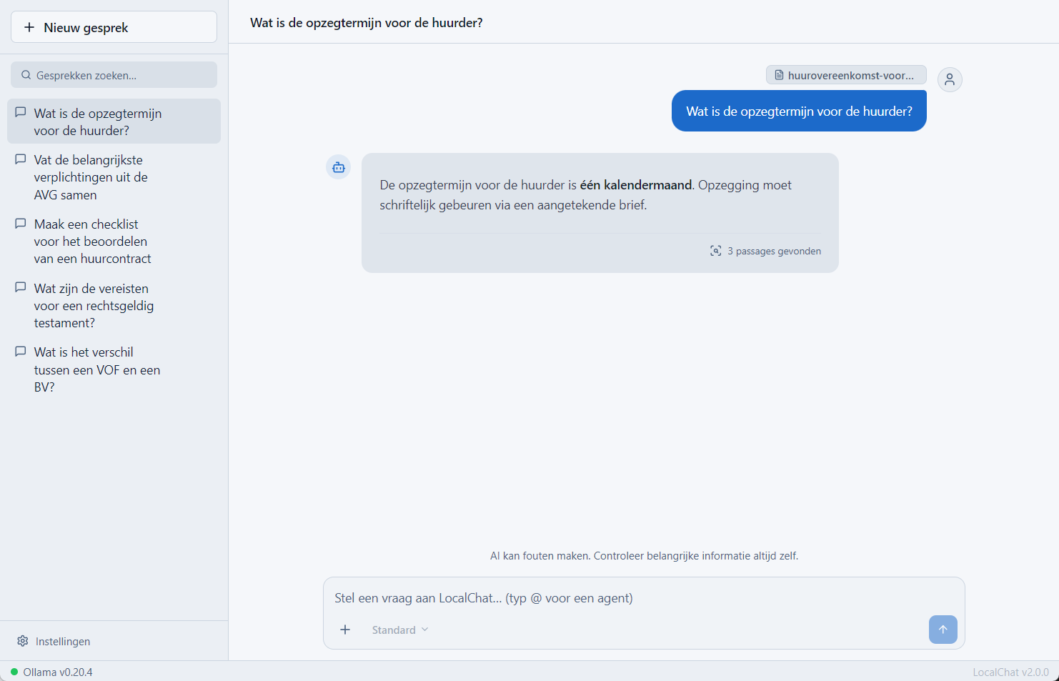 Een antwoord op basis van het toegevoegde huurcontract