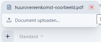 Het kruisje achter een document in de bibliotheek kleurt rood